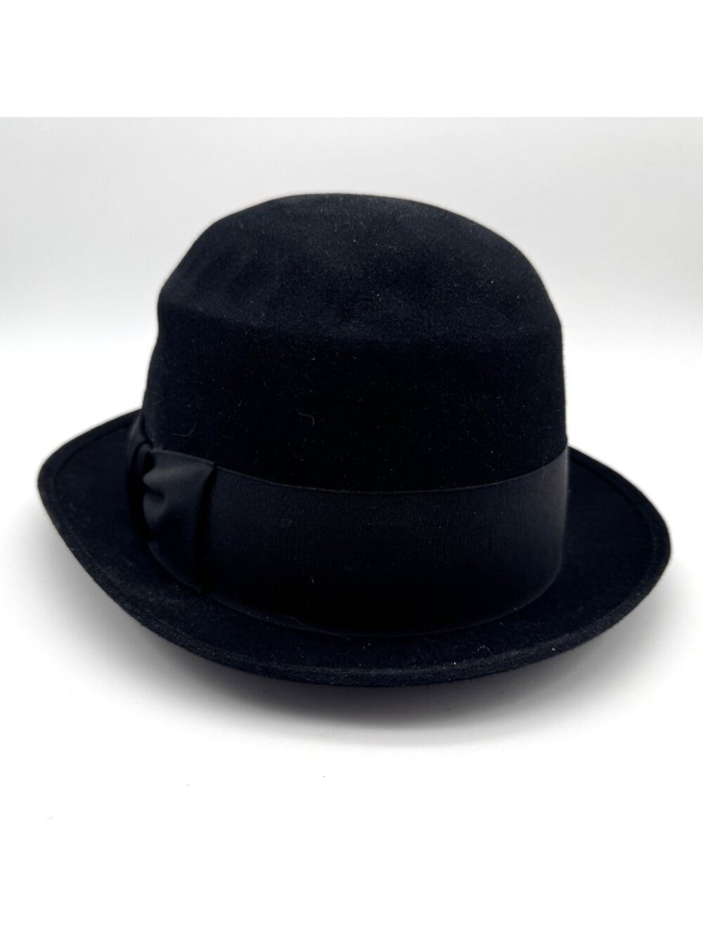 Vintage Stevens Beaver Black Derby Hat Mens Size 7 1/4 USA Grahams Dubuque IA